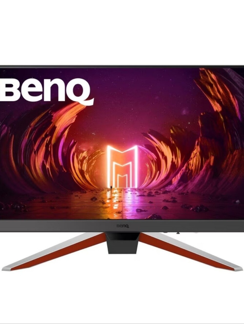 BenQ Monitor with Black Frame and Orange Stand Accents